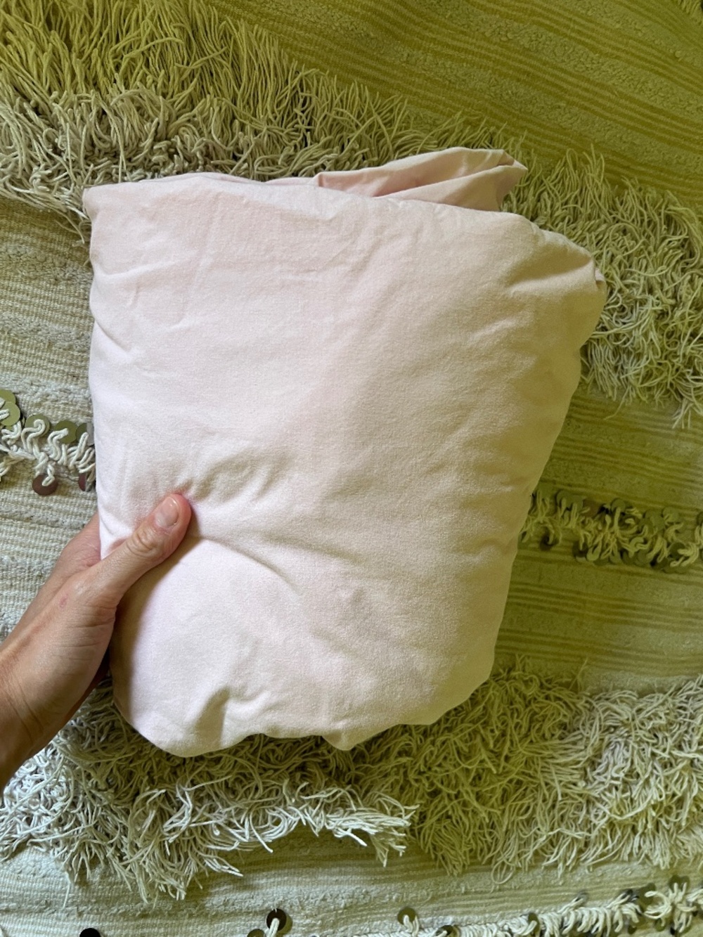 IKEA ULLVIDE Light Pink Fitted Sheet - Queen / Full